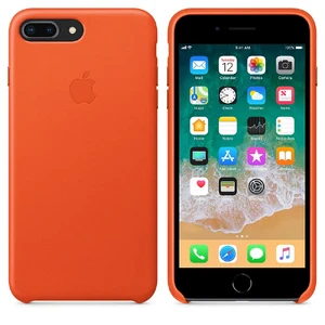 Кожаный чехол Apple Leather Case Bright Orange (MRGD2) для iPhone 8 Plus | 7 Plus - Фото 4