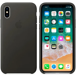 Кожаный чехол Apple Leather Case Charcoal Gray (MQTF2) для iPhone X - Фото 2