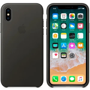 Кожаный чехол Apple Leather Case Charcoal Gray (MQTF2) для iPhone X - Фото 3