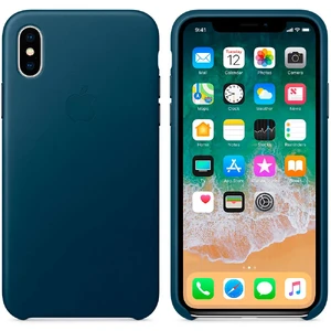 Шкіряний чохол Apple Leather Case Cosmos Blue (MQTH2) для iPhone X - Фото 2