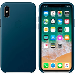 Шкіряний чохол Apple Leather Case Cosmos Blue (MQTH2) для iPhone X - Фото 3