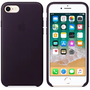 Шкіряний чохол Apple Leather Case Dark Aubergine (MQHD2) для iPhone SE 3 | SE 2 | 8 | 7 - Фото 2