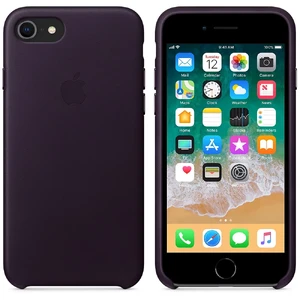Шкіряний чохол Apple Leather Case Dark Aubergine (MQHD2) для iPhone SE 3 | SE 2 | 8 | 7 - Фото 4