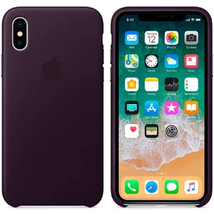 Шкіряний чохол Apple Leather Case Dark Aubergine (MQTG2) для iPhone X - Фото 2
