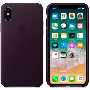 Шкіряний чохол Apple Leather Case Dark Aubergine (MQTG2) для iPhone X - Фото 3
