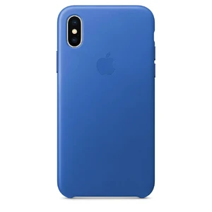 Кожаный чехол Apple Leather Case Electric Blue (MRGG2) для iPhone X MRGG2 - Фото 1