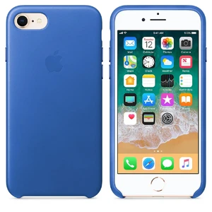Кожаный чехол Apple Leather Case Electric Blue (MRG52) для iPhone SE 3 | SE 2 | 8 | 7 - Фото 2