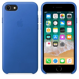 Кожаный чехол Apple Leather Case Electric Blue (MRG52) для iPhone SE 3 | SE 2 | 8 | 7 - Фото 4