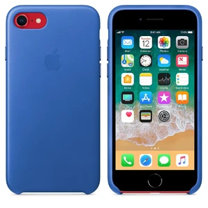 Кожаный чехол Apple Leather Case Electric Blue (MRG52) для iPhone SE 3 | SE 2 | 8 | 7 - Фото 5