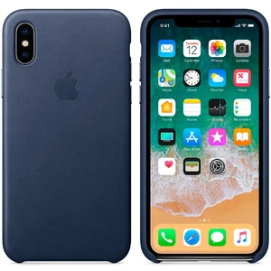Кожаный чехол Apple Leather Case Midnight Blue (MQTC2) для iPhone X - Фото 3