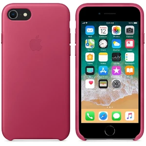 Кожаный чехол Apple Leather Case Pink Fuchsia (MQHG2) для iPhone SE 3 | SE 2 | 8 | 7 - Фото 4