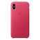 Кожаный чехол Apple Leather Case Pink Fuchsia (MQTJ2) для iPhone X MQTJ2 - Фото 1