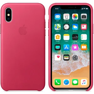 Кожаный чехол Apple Leather Case Pink Fuchsia (MQTJ2) для iPhone X - Фото 2