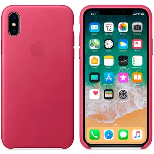 Кожаный чехол Apple Leather Case Pink Fuchsia (MQTJ2) для iPhone X - Фото 3