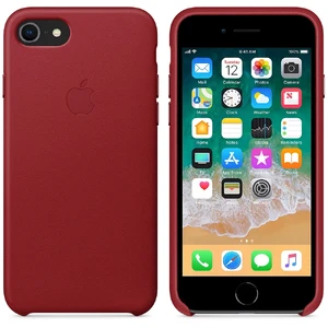 Шкіряний чохол Apple Leather Case (PRODUCT) RED (MQHA2) для iPhone SE 3 | SE 2 | 8 | 7 - Фото 4