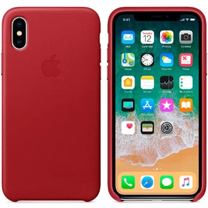 Кожаный чехол Apple Leather Case (PRODUCT) RED (MQTE2) для iPhone X - Фото 2