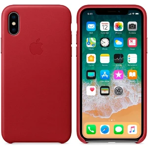 Кожаный чехол Apple Leather Case (PRODUCT) RED (MQTE2) для iPhone X - Фото 3