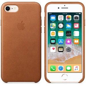 Кожаный чехол Apple Leather Case Saddle Brown (MQH72) для iPhone SE 3 | SE 2 | 8 | 7 - Фото 2