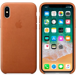 Кожаный чехол Apple Leather Case Saddle Brown (MQTA2) для iPhone X - Фото 2
