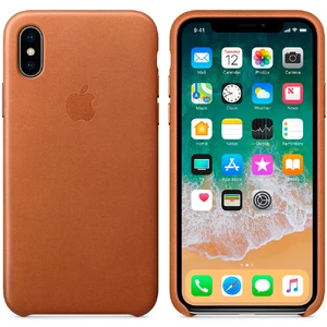 Кожаный чехол Apple Leather Case Saddle Brown (MQTA2) для iPhone X - Фото 3