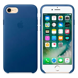 Кожаный чехол Apple Leather Case Sapphire (MPT92) для iPhone SE 3 | SE 2 | 8 | 7 - Фото 5