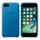 Кожаный чехол Apple Leather Case Sea Blue (MMY42) для iPhone SE 3 | SE 2 | 8 | 7 - Фото 4