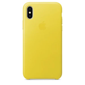 Кожаный чехол Apple Leather Case Spring Yellow (MRGJ2) для iPhone X MRGJ2 - Фото 1