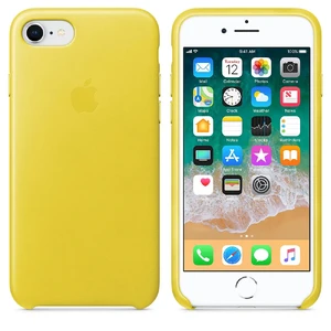 Шкіряний чохол Apple Leather Case Spring Yellow (MRG72) для iPhone SE 3 | SE 2 | 8 | 7 - Фото 3