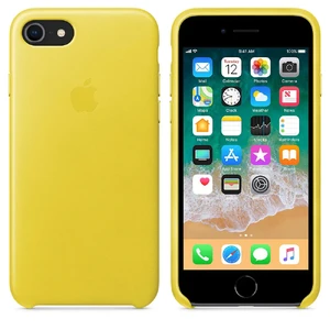Шкіряний чохол Apple Leather Case Spring Yellow (MRG72) для iPhone SE 3 | SE 2 | 8 | 7 - Фото 4