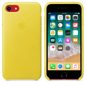 Шкіряний чохол Apple Leather Case Spring Yellow (MRG72) для iPhone SE 3 | SE 2 | 8 | 7 - Фото 5