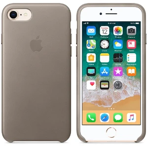 Кожаный чехол Apple Leather Case Taupe (MQH62) для iPhone SE 3 | SE 2 | 8 | 7 - Фото 2