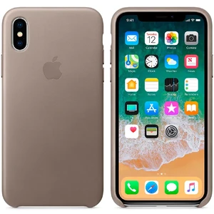 Кожаный чехол Apple Leather Case Taupe (MQT92) для iPhone X - Фото 2