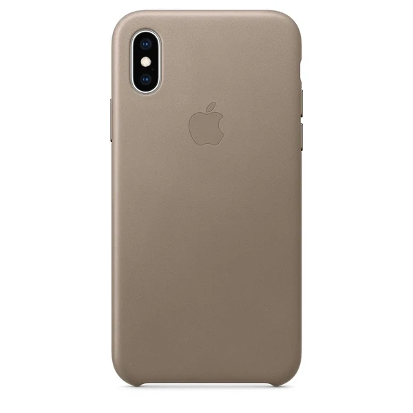 Кожаный чехол Apple Leather Case Taupe (MRWL2) для iPhone XS