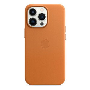 Кожаный чехол Apple Leather Case with MagSafe Golden Brown (MM193) для iPhone 13 Pro