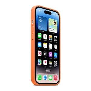 Кожаный чехол Apple Leather Case with MagSafe Orange для iPhone 14 Pro Max (MPPR3) (Открытая упаковка) - Фото 2