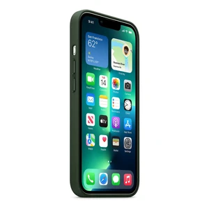 Кожаный чехол Apple Leather Case with MagSafe Sequoia Green (MM1G3) для iPhone 13 Pro - Фото 3