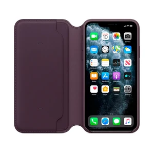 Кожаный чехол-книжка Apple Leather Folio Aubergine (MX092) для iPhone 11 Pro Max MX092 - Фото 1