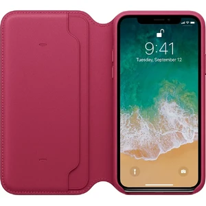 Шкіряний чохол-книжка Apple Leather Folio Berry (MQRX2) для iPhone X | XS - Фото 2