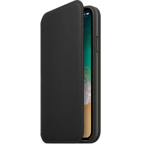 Черный кожаный чехол-книжка Apple Leather Folio Black (MQRV2) для iPhone X | XS - Фото 4