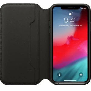 Кожаный чехол-книжка Apple Leather Folio Black (MRWW2) для iPhone XS | X - Фото 4