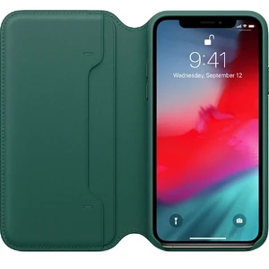 Кожаный чехол-книжка Apple Leather Folio Forest Green (MRWY2) для iPhone XS | X - Фото 2