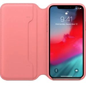Кожаный чехол-книжка Apple Leather Folio Peony Pink (MRX12) для iPhone XS | X - Фото 3