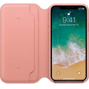 Шкіряний чохол-книжка Apple Leather Folio Soft Pink (MRGF2) для iPhone X | XS - Фото 2