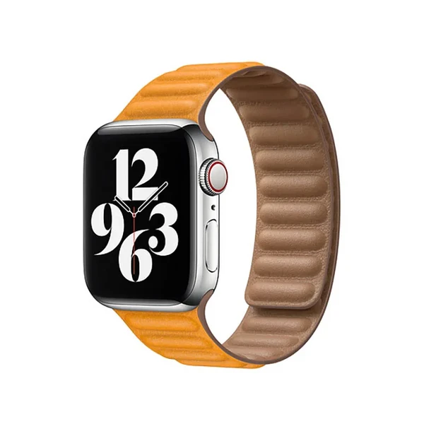 Шкіряний ремінець Apple Leather Link California Poppy для Apple Watch 44mm (M | L) Series SE | 6 | 5 | 4 (MY9Q2) у Вінниці