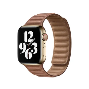 Шкіряний ремінець Apple Leather Link Saddle Brown для Apple Watch 38mm | 40mm | 41mm (S | M) Series SE | 6 | 5 | 4 (MY962) MY962 - Фото 1