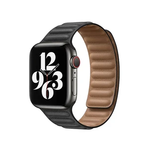Чорний шкіряний ремінець Apple Leather Link Black для Apple Watch 44mm (S | M) Series SE | 6 | 5 | 4 (MY9M2) MY9M2 - Фото 1