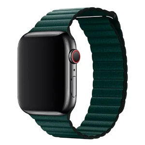 Ремінець Apple Leather Loop Forest Green Large (MTH82) для Apple Watch Ultra 49mm | 45mm | 44mm | 42mm MTH82 - Фото 1