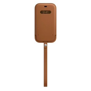 Кожаный чехол-бумажник Apple Leather Sleeve with MagSafe Saddle Brown (MHMP3) для iPhone 12 mini - Фото 3