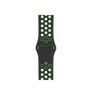 Ремінець Apple Nike Sport Band Black | Lime Blast (MXQW2) для Apple Watch 41mm | 40mm | 38mm - Фото 2