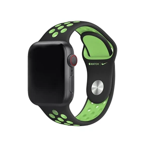 Ремінець Apple Nike Sport Band Black | Lime Blast (MXQW2) для Apple Watch 41mm | 40mm | 38mm MXQW2 - Фото 1